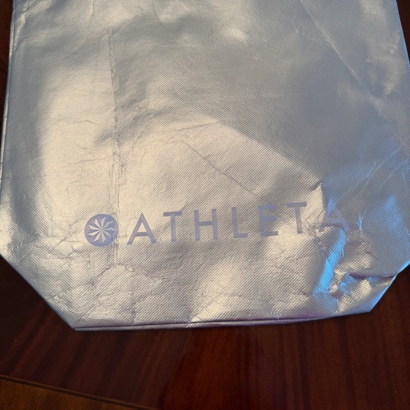 Athleta Silver Metallic Reusable Shopper Tote Bag - Picture 8 of 13